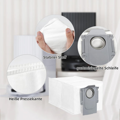 8 Stück Staubbeutel für Roborock Saros 10R / Q Revo/Qrevo Pro/Qrevo MaxV/Qrevo Curv/Qrevo Master / S8 MaxV Ultra / S8 Max Ultra Saugroboter, 2.7L große Kapazität Staubsaugerbeutel Ersatzteile