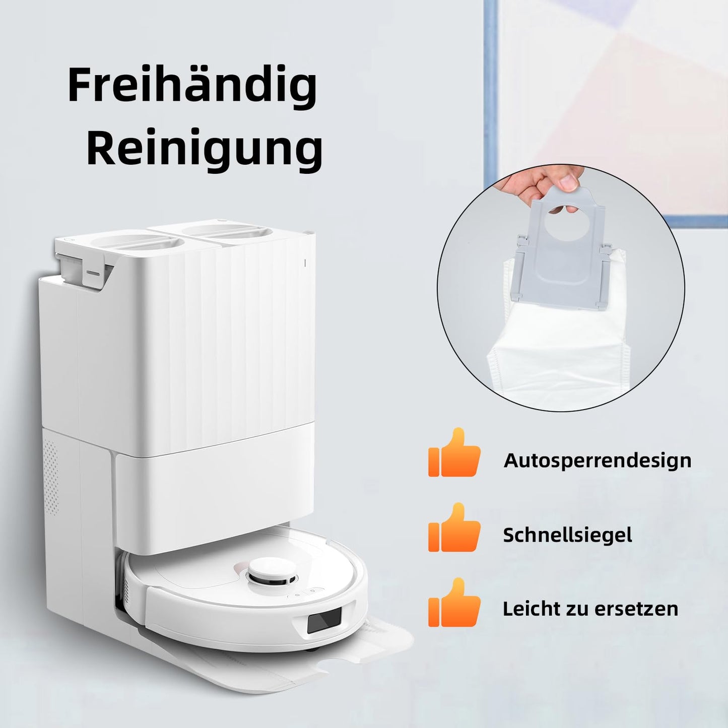 8 Stück Staubbeutel für Roborock Saros 10R / Q Revo/Qrevo Pro/Qrevo MaxV/Qrevo Curv/Qrevo Master / S8 MaxV Ultra / S8 Max Ultra Saugroboter, 2.7L große Kapazität Staubsaugerbeutel Ersatzteile